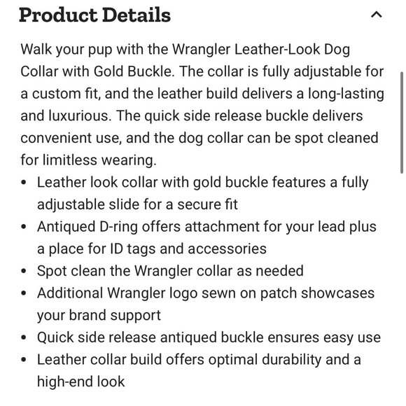 NWOT - Wrangler XS Dog Collar - Picture 4 of 6